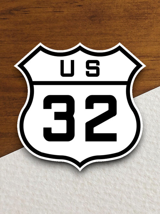 United States route 32 road sign sticker, road trip sticker, highway sign, room decor, travel sticker