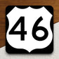 United States route 46 road sign sticker, road trip sticker, highway sign, room decor, travel sticker