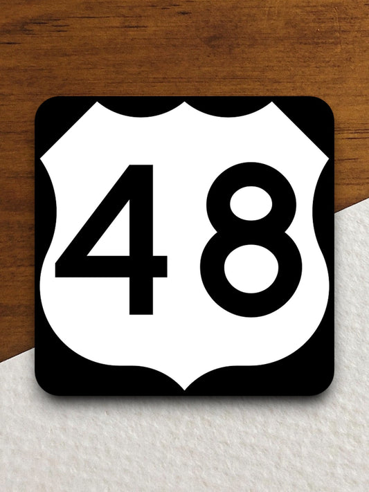 United States route 48 road sign sticker, road trip sticker, highway sign, room decor, travel sticker