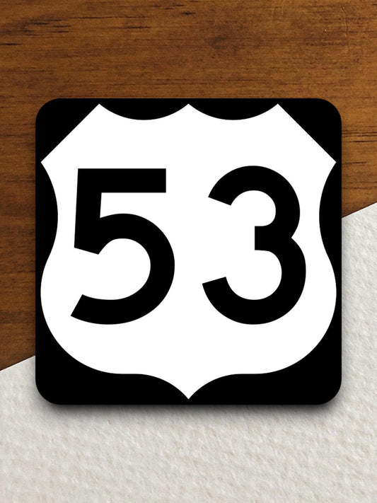 United States route 53 road sign sticker, road trip sticker, highway sign, room decor, travel sticker