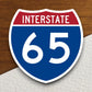 Interstate route  65 sticker, Interstate Highway Sign Expressway Stickers, Highway Sign Road Trip Sticker, Room Décor