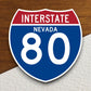 Interstate route  80 nevada sticker, Interstate Highway Sign Expressway Stickers, Highway Sign Road Trip Sticker, Room Décor