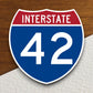 Interstate route  42 sticker, Interstate Highway Sign Expressway Stickers, Highway Sign Road Trip Sticker, Room Décor