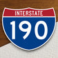 Interstate route  190 sticker, Interstate Highway Sign Expressway Stickers, Highway Sign Road Trip Sticker, Room Décor