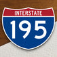 Interstate route  195 sticker, Interstate Highway Sign Expressway Stickers, Highway Sign Road Trip Sticker, Room Décor