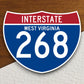 Interstate route  268 west virginia sticker, Interstate Highway Sign Expressway Stickers, Highway Sign Road Trip Sticker, Room Décor