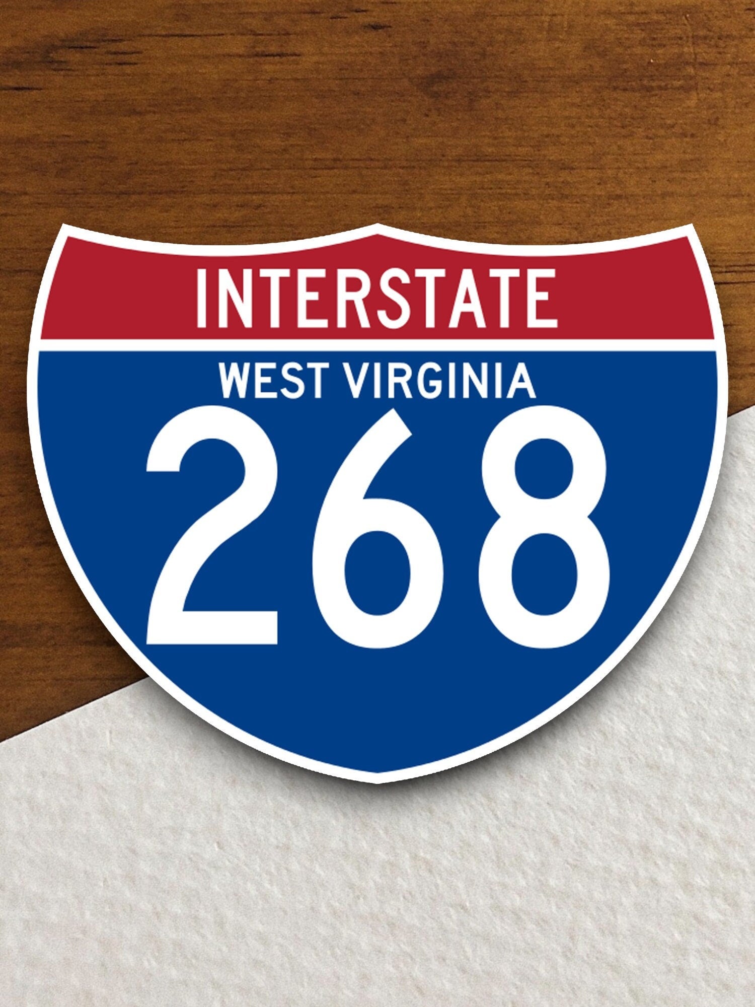 Interstate route  268 west virginia sticker, Interstate Highway Sign Expressway Stickers, Highway Sign Road Trip Sticker, Room Décor