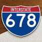 Interstate route  678 sticker, Interstate Highway Sign Expressway Stickers, Highway Sign Road Trip Sticker, Room Décor