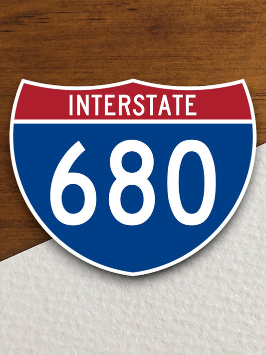 Interstate route  680 sticker, Interstate Highway Sign Expressway Stickers, Highway Sign Road Trip Sticker, Room Décor