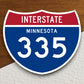 Interstate route  335 minnesota sticker, Interstate Highway Sign Expressway Stickers, Highway Sign Road Trip Sticker, Room Décor