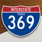 Interstate route  369 texas sticker, Texas sticker, Interstate Highway Sign Expressway Stickers, Highway Sign Road Trip Sticker, Room Décor