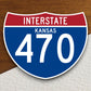 Interstate route  470 kansas sticker, Interstate Highway Sign Expressway Stickers, Highway Sign Road Trip Sticker, Room Décor