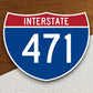 Interstate route  471 sticker, Interstate Highway Sign Expressway Stickers, Highway Sign Road Trip Sticker, Room Décor