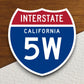 Interstate route  5w california sticker, California sticker, Interstate Highway Sign Expressway Stickers, Highway Sign Road Trip Sticker