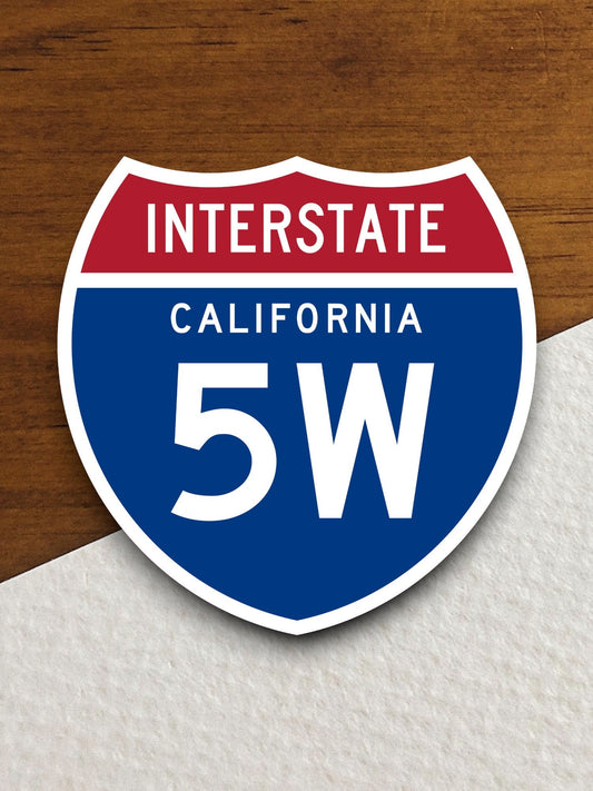 Interstate route  5w california sticker, California sticker, Interstate Highway Sign Expressway Stickers, Highway Sign Road Trip Sticker