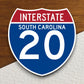 Interstate route  20 south carolina sticker, Interstate Highway Sign Expressway Stickers, Highway Sign Road Trip Sticker, Room Décor