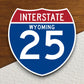 Interstate route  25 wyoming sticker, Interstate Highway Sign Expressway Stickers, Highway Sign Road Trip Sticker, Room Décor