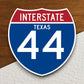 Interstate route  44 Texas sticker , Texas sticker, Interstate Highway Sign Expressway Stickers, Highway Sign Road Trip Sticker, Room Décor