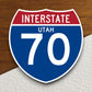 Interstate route  70 utah sticker, Interstate Highway Sign Expressway Stickers, Highway Sign Road Trip Sticker, Room Décor