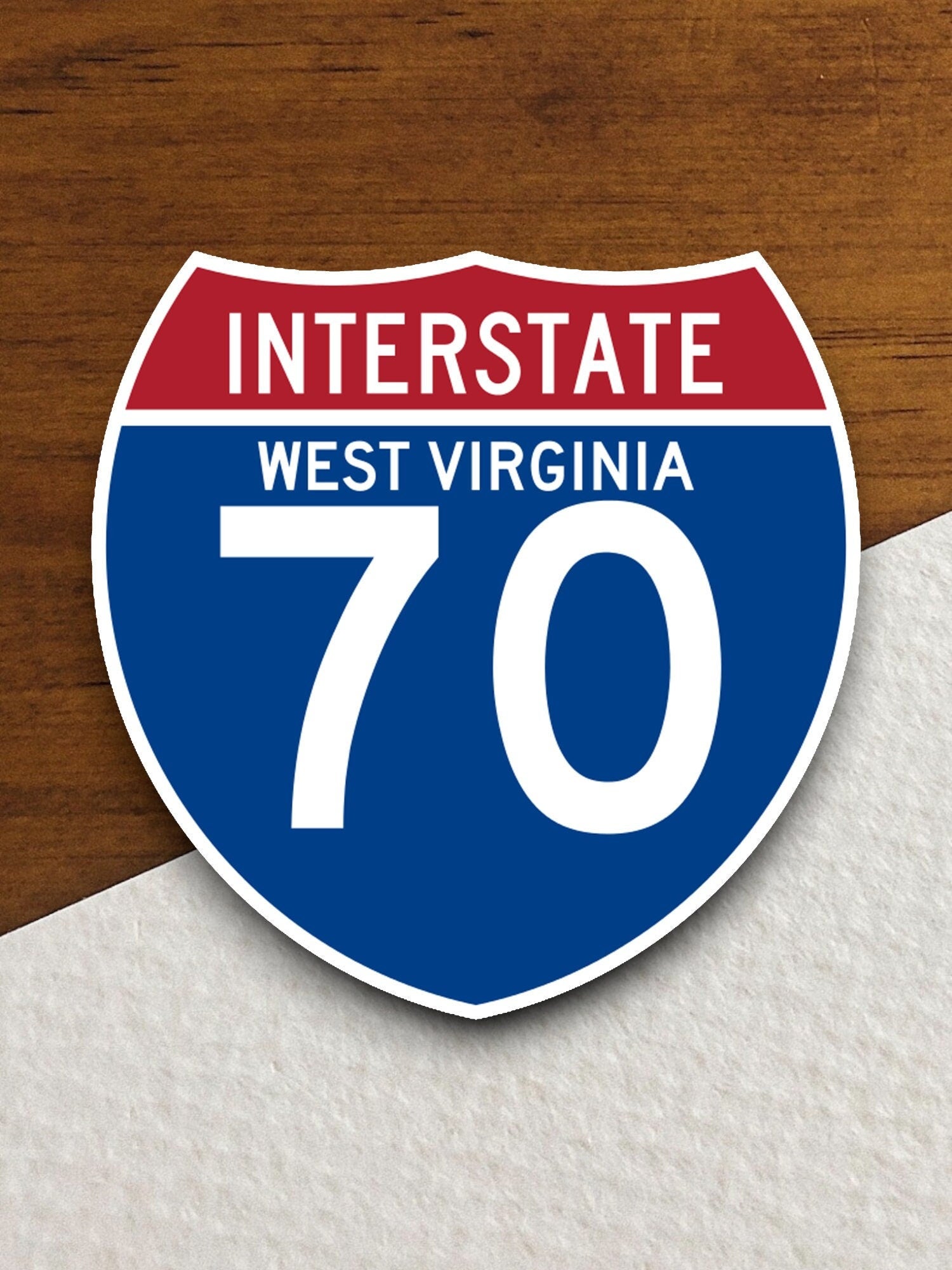 Interstate route  70 west virginia sticker, Interstate Highway Sign Expressway Stickers, Highway Sign Road Trip Sticker, Room Décor