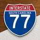 Interstate route  77 south carolina sticker, Interstate Highway Sign Expressway Stickers, Highway Sign Road Trip Sticker, Room Décor