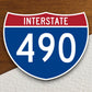 Interstate route  490 sticker, Interstate Highway Sign Expressway Stickers, Highway Sign Road Trip Sticker, Room Décor