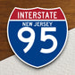 Interstate route  95 new jersey sticker, Interstate Highway Sign Expressway Stickers, Highway Sign Road Trip Sticker, Room Décor