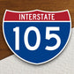 Interstate route  105 sticker, Interstate Highway Sign Expressway Stickers, Highway Sign Road Trip Sticker, Room Décor