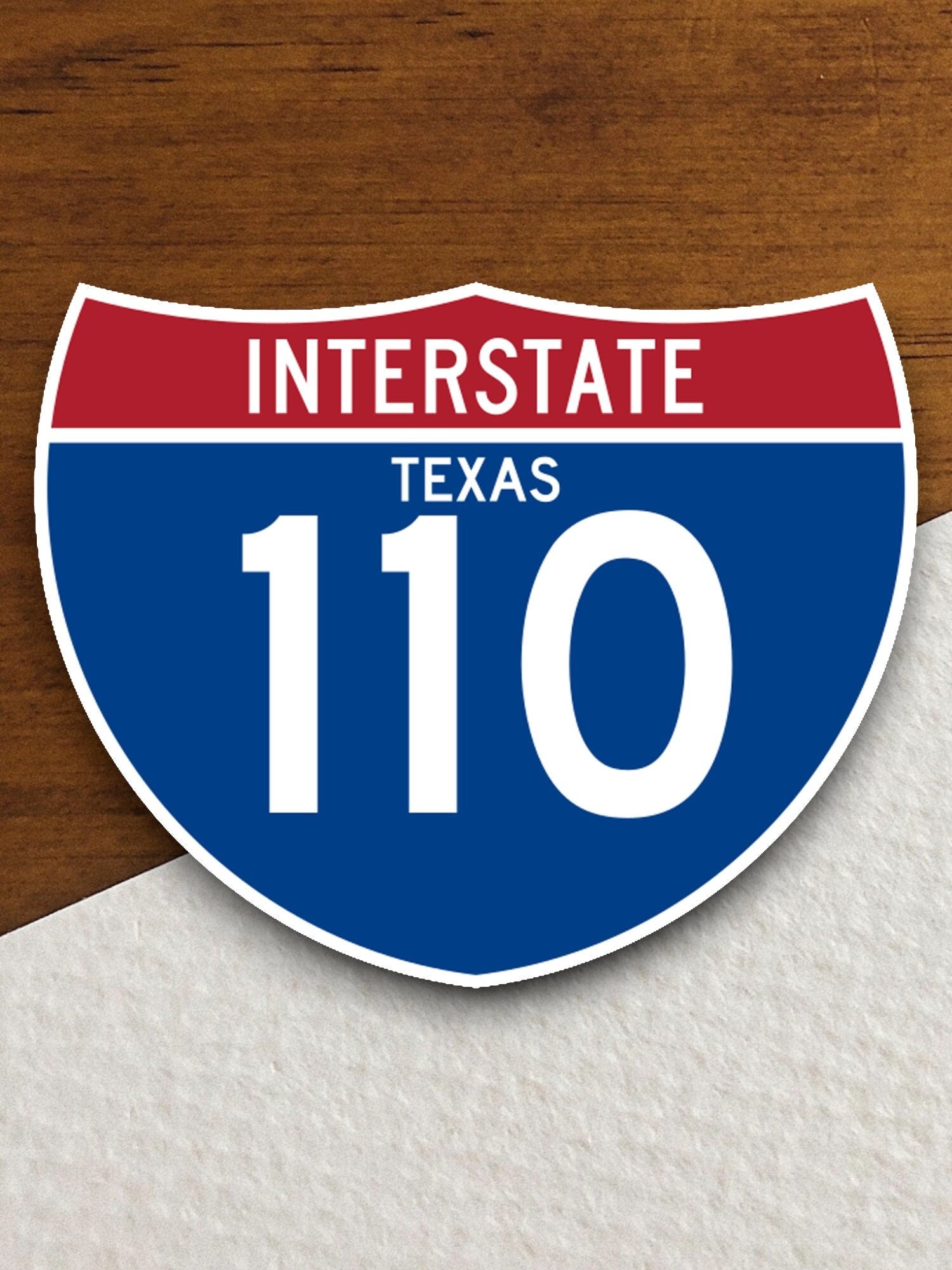 Interstate route  110 texas sticker, Texas sticker, Interstate Highway Sign Expressway Stickers, Highway Sign Road Trip Sticker, Room Décor