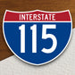 Interstate route  115 sticker, Interstate Highway Sign Expressway Stickers, Highway Sign Road Trip Sticker, Room Décor