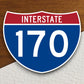 Interstate route  170 sticker, Interstate Highway Sign Expressway Stickers, Highway Sign Road Trip Sticker, Room Décor