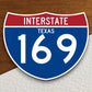 Interstate route  169 texas sticker, Texas sticker, Interstate Highway Sign Expressway Stickers, Highway Sign Road Trip Sticker, Room Décor