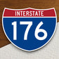 Interstate route  176 sticker, Interstate Highway Sign Expressway Stickers, Highway Sign Road Trip Sticker, Room Décor