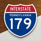 Interstate route  179 pennsylvania sticker, Interstate Highway Sign Expressway Stickers, Highway Sign Road Trip Sticker, Room Décor