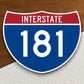 Interstate route  181 sticker, Interstate Highway Sign Expressway Stickers, Highway Sign Road Trip Sticker, Room Décor