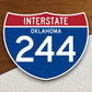 Interstate route  244 Oklahoma sticker, Interstate Highway Sign Expressway Stickers, Highway Sign Road Trip Sticker, Room Décor