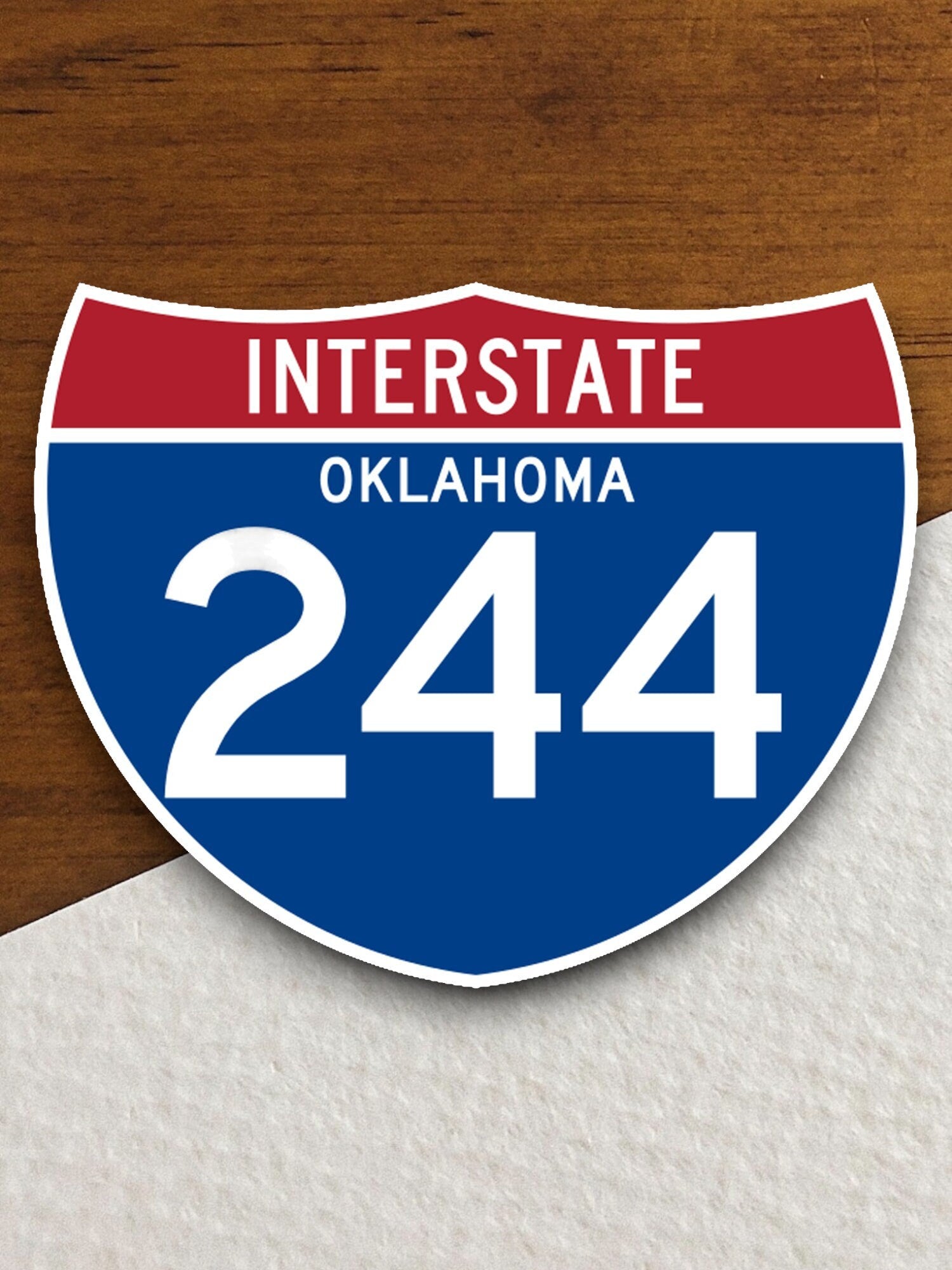 Interstate route  244 Oklahoma sticker, Interstate Highway Sign Expressway Stickers, Highway Sign Road Trip Sticker, Room Décor