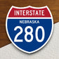 Interstate route  280 Nebraska sticker, Interstate Highway Sign Expressway Stickers, Highway Sign Road Trip Sticker, Room Décor