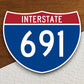 Interstate route  691 sticker, Interstate Highway Sign Expressway Stickers, Highway Sign Road Trip Sticker, Room Décor