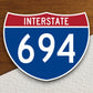 Interstate route  694 sticker, Interstate Highway Sign Expressway Stickers, Highway Sign Road Trip Sticker, Room Décor