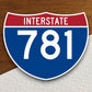 Interstate route  781 sticker, Interstate Highway Sign Expressway Stickers, Highway Sign Road Trip Sticker, Room Décor