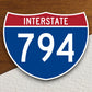 Interstate route  794 sticker, Interstate Highway Sign Expressway Stickers, Highway Sign Road Trip Sticker, Room Décor