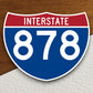 Interstate route  878 sticker, Interstate Highway Sign Expressway Stickers, Highway Sign Road Trip Sticker, Room Décor