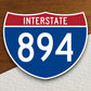 Interstate route  894 sticker, Interstate Highway Sign Expressway Stickers, Highway Sign Road Trip Sticker, Room Décor