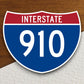 Interstate route  910 sticker, Interstate Highway Sign Expressway Stickers, Highway Sign Road Trip Sticker, Room Décor