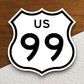 United States route 99 road sign sticker, road trip sticker, highway sign, room decor, travel sticker