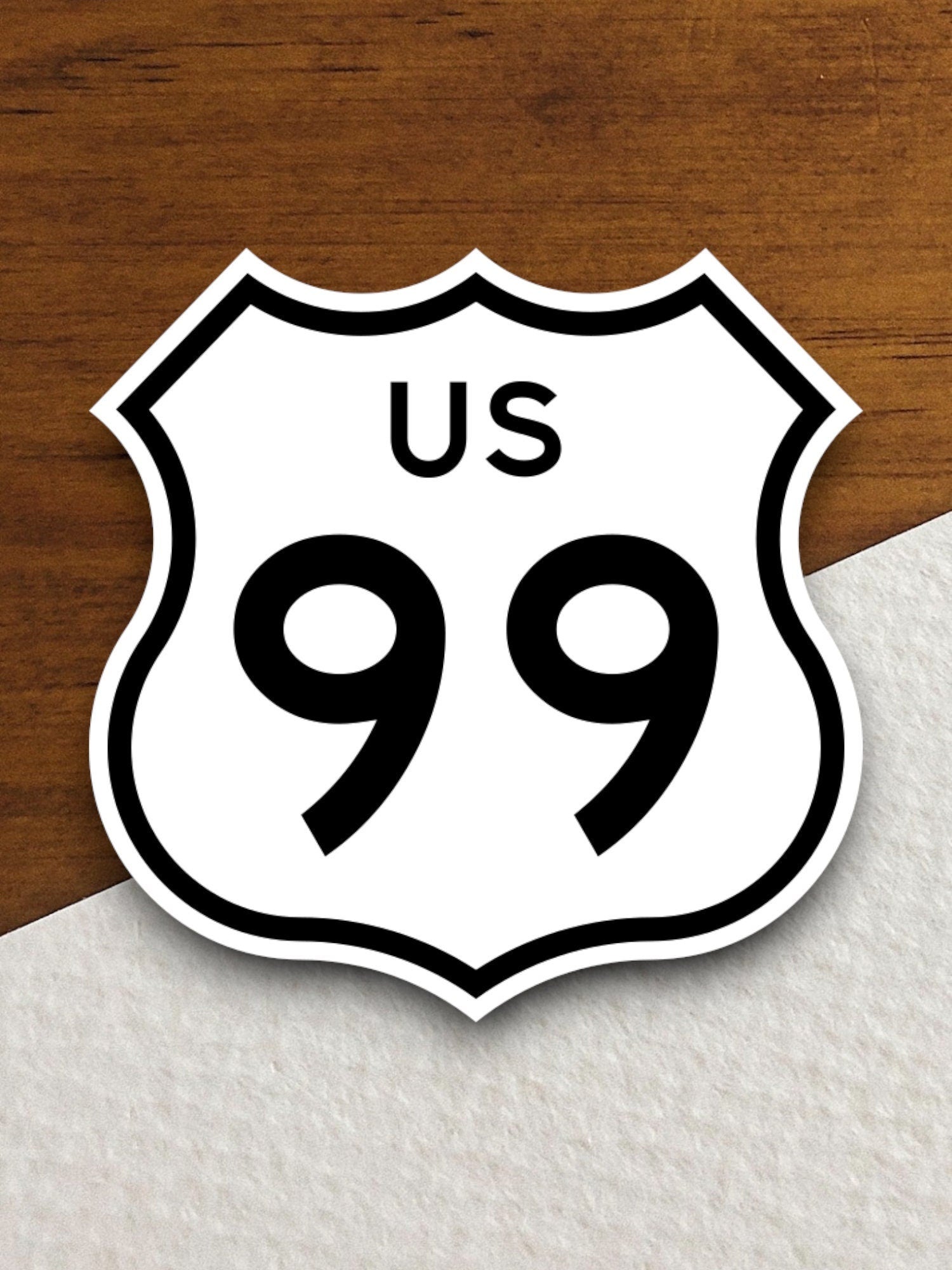 United States route 99 road sign sticker, road trip sticker, highway sign, room decor, travel sticker