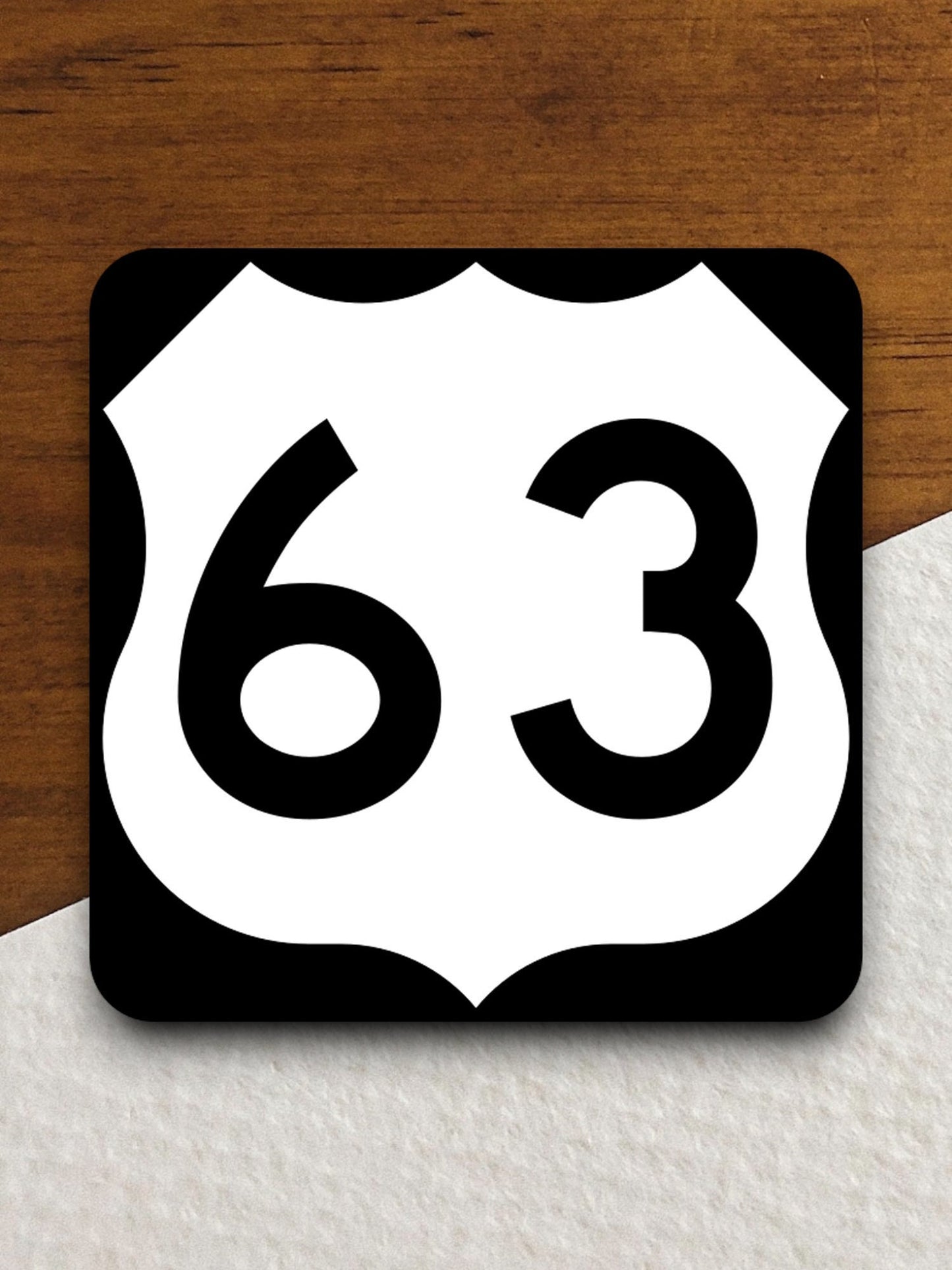 United States route 63 road sign sticker, road trip sticker, highway sign, room decor, travel sticker