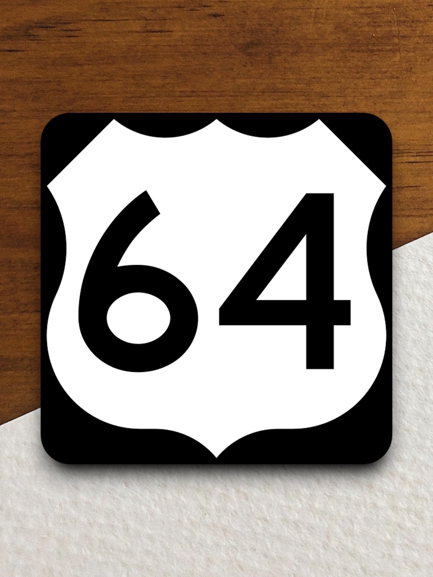 United States route 64 road sign sticker, road trip sticker, highway sign, room decor, travel sticker