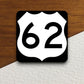 United States route 62 road sign sticker, road trip sticker, highway sign, room decor, travel sticker